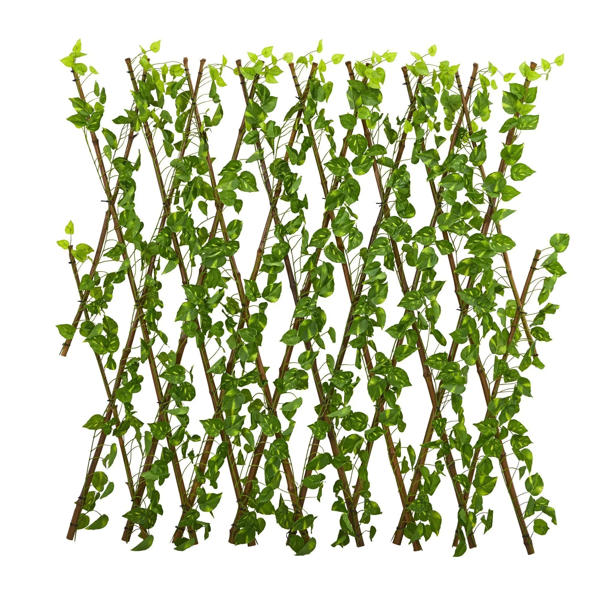 47-in Expandable Pothos Trellis Fence with Realistic Foliage, UV-Resistant, Waterproof, Garden Design, Natural Look for Outdoor Home Decoration & Home Improvement