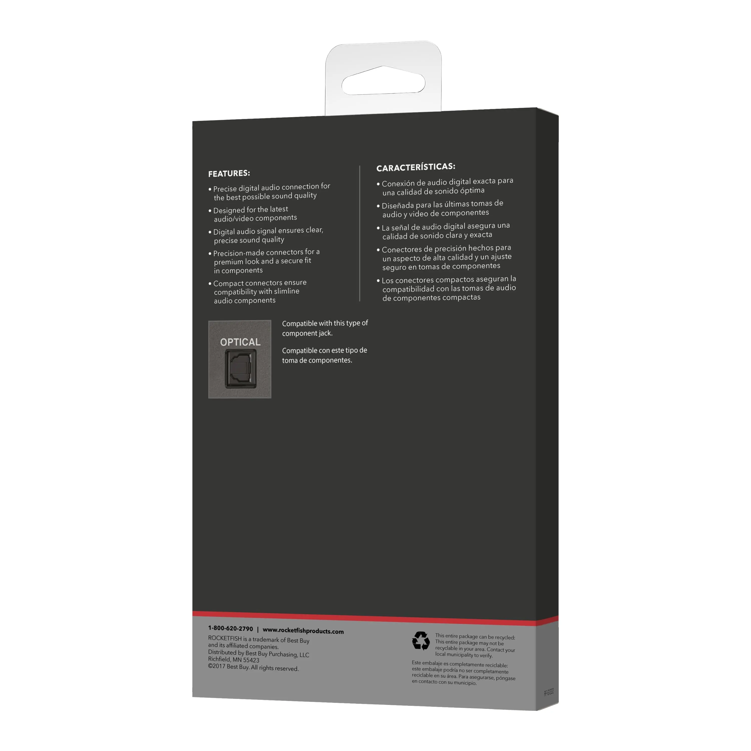 Rocketfish - 8' Toslink Optical Audio Cable - Black Rocketfish - 8' Toslink Optical Audio Cable - Black