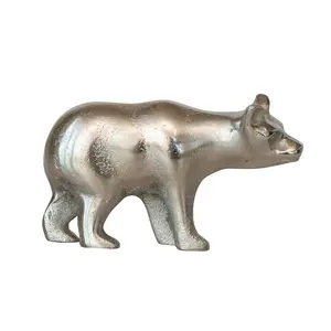 Cast Iron Aluminum Bear, Nickle Silver Finish