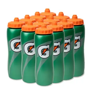 Gatorade Water Bottle with Squeeze Lid - 32oz, 12 Pack Drinkware Wide Mouth Washable