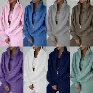 Women's Two-Piece Sweatshirt Fleece Casual Fashion Set Women Lightweight Windbreaker Tracksuit creative spring wide leg jean minimalist lady gym sport baggy jogger tech short full length july long sleeve shirt workout funny dad button front lapel shirt