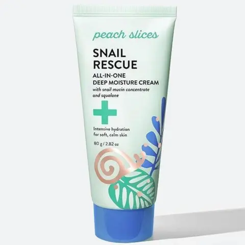 Snail Rescue All-in-One Deep Moisture Cream from Peach Slices with Snail Mucin, Squalane, Shea Butter & Cica for Hydrating and Soothing Skin