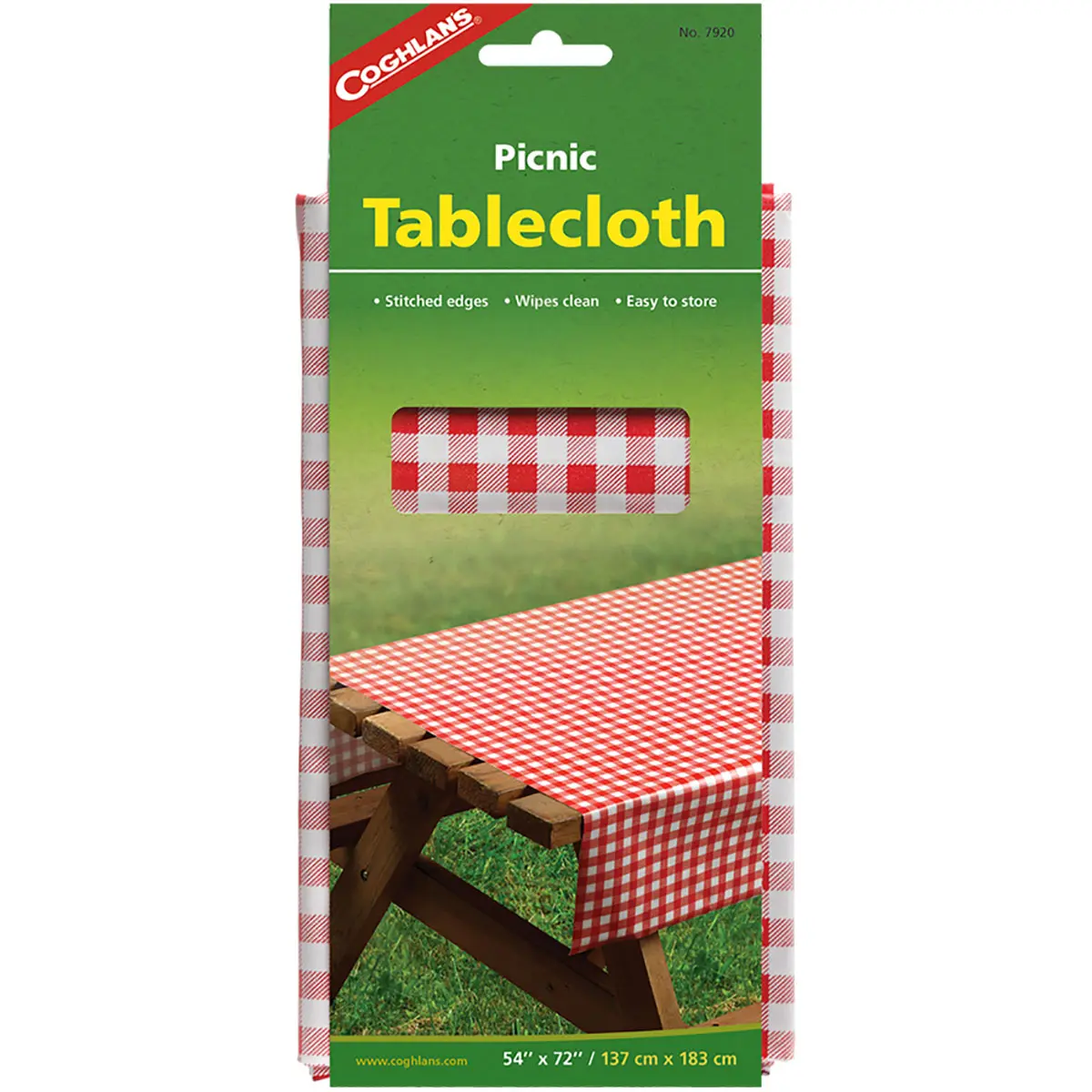 Coghlan's Picnic Tablecloth, 54" x 72", Camp Table Cloth Wipes Clean Camping
