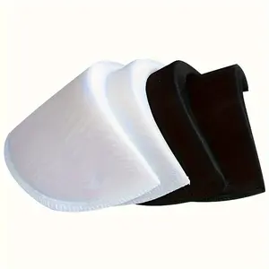 Thickness 1cm / 0.39inch Shoulder Pads Set Polyester Pad for Women Men Teens Sewing Accessories Haberdashery Clothes Set-in Shoulder Pads (2Black + 2 White)
