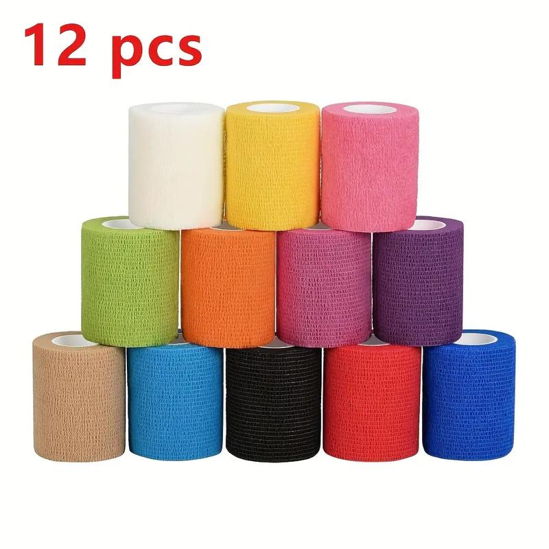 2 Rolls Self-Adhesive Elastic Bandage – 2"x177", Random Colors, Wrist & Ankle Support for Gym & Sports, Boxing Training Band