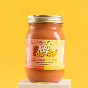My Moss Sea Moss Gel – Strawberry Banana | Wildcrafted Superfood, 100% Organic, Raw Seamoss gel, Vegan, Mineral-Rich, Vitamin-Rich, No Preservatives,