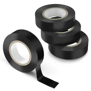 Electrical Tape 4 count 0.7inch x 66ft, Professional Black Electric Tape for Home DIY, Electrical, Repairs, Automotive and Equipmen