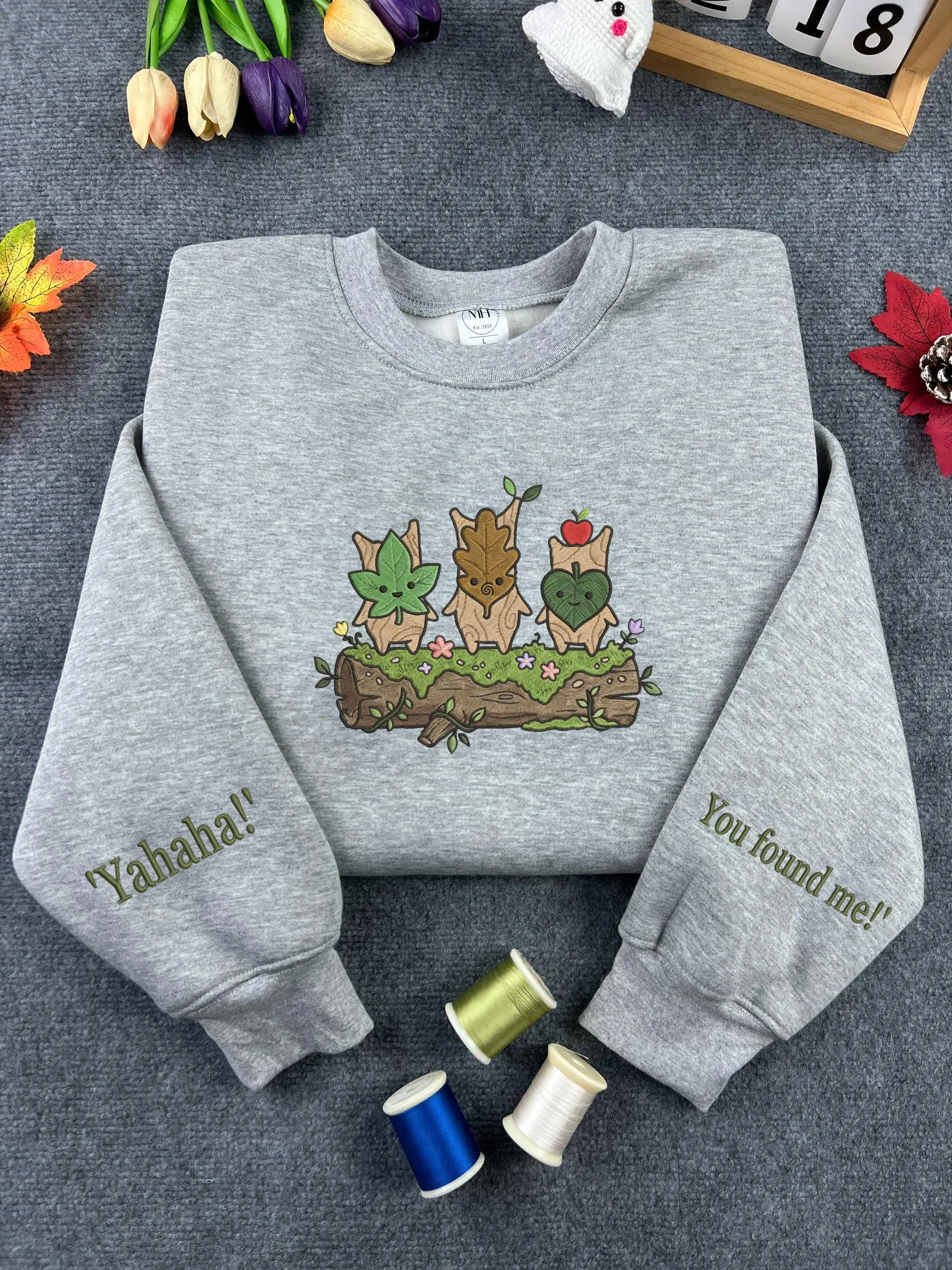Zelda Korok Yahaha You Found Me Embroidered Sweatshirt and Hoodie, Gamer Gifts, Legend of Zelda Merch