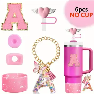 6PCS Universal Water Bottle Accessory Kit for 30oz/40oz Tumblers - Resin & PPSU Valentine's Day Essentials - Drinkware, Cup