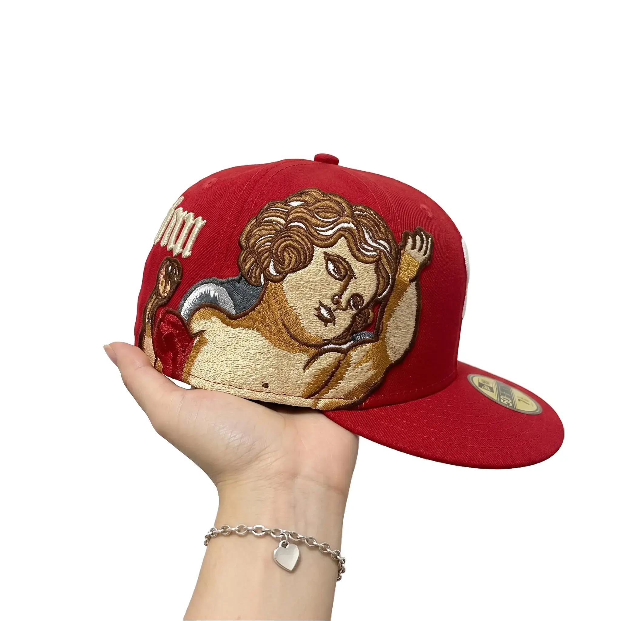 L.A Unisex Baseball Cap Black & Red – Hip Hop Embroidered Cotton Hat, Adjustable Buckle, Breathable, Size 7-8