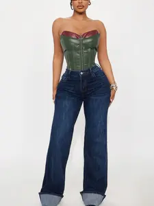 Tall On My Radar Cuffed Straight Leg Jeans - Dark Wash