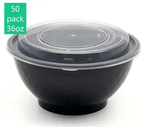 Meal Prep Containers, 50 Pack 36oz (100-Piece) Disposable Take Out Food Storage Containers with Leakproof Lids, Large Plastic To Go Lunch Boxes, BPA Free, Microwave/Dishwasher/Freezer Safe