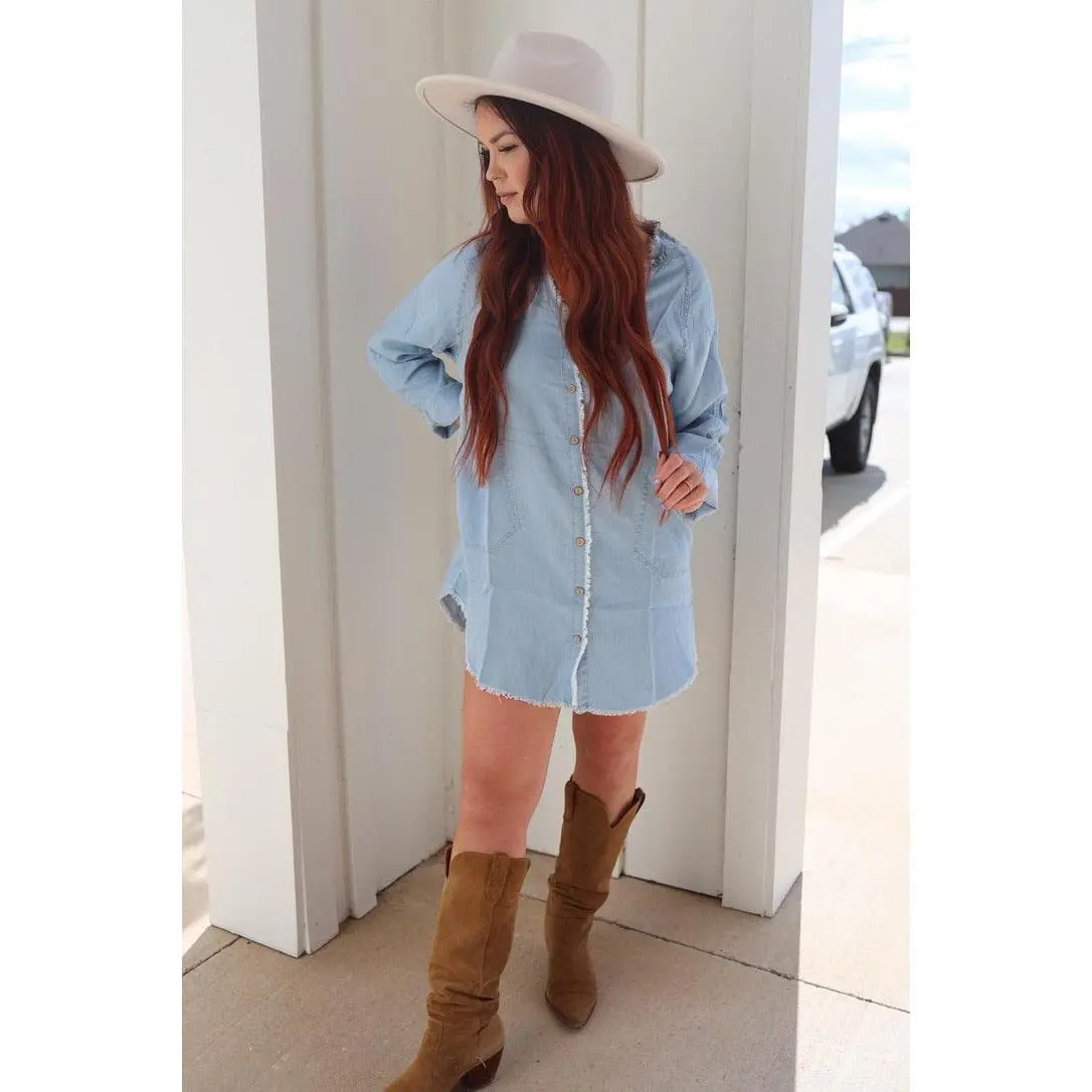 Bleu Haze Button Up Dress