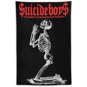 Tapestry Suicide Hiphop Boys Tapestry Horror Skull Tapestry for Bedroom Aesthetic Tapestries Wall Decor Hanging for Living Room