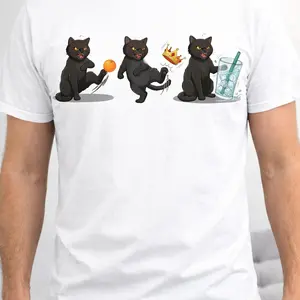 Funny Black Cat Trump Meme T Shirt, Grumpy Cat Meme Tee, Sassy Cat Graphic Shirt, Humor Streetwear for Cat Lovers