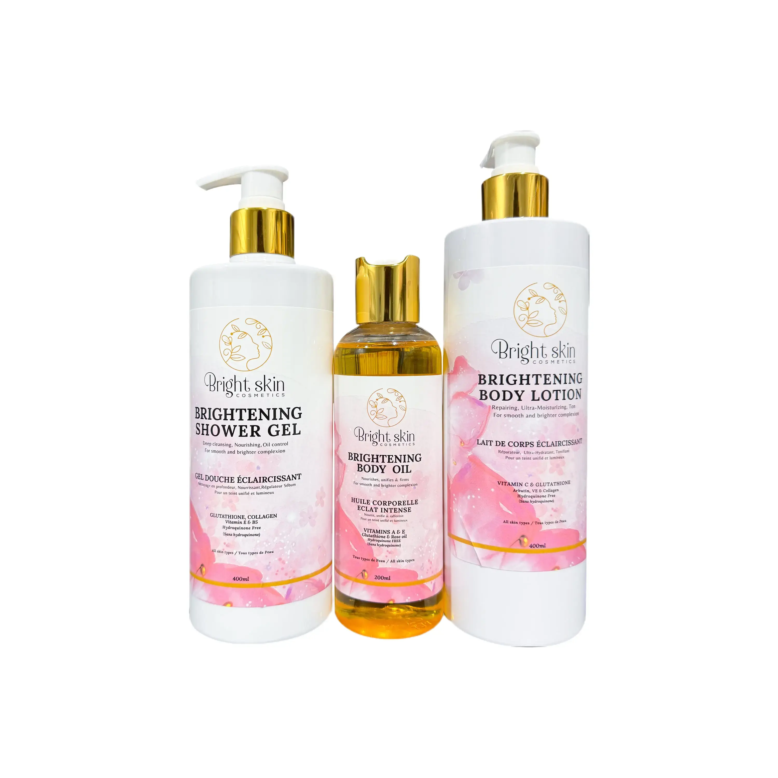 Bright Skin Brightening Skin Set Complete Daily Skincare Routine Kit Face And Body Care Bundle For Smooth Hydrated And Radiant Looking Skin
