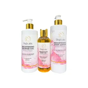 Bright Skin Brightening Skin Set Complete Daily Skincare Routine Kit Face And Body Care Bundle For Smooth Hydrated And Radiant Looking Skin