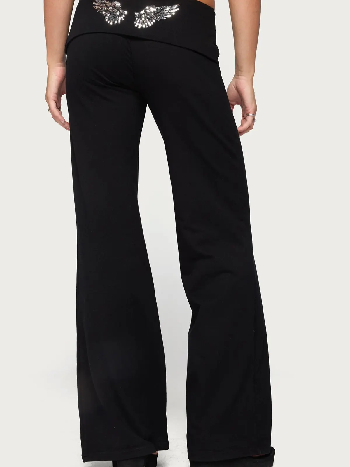 Angel Energy Sequin Foldover Pants