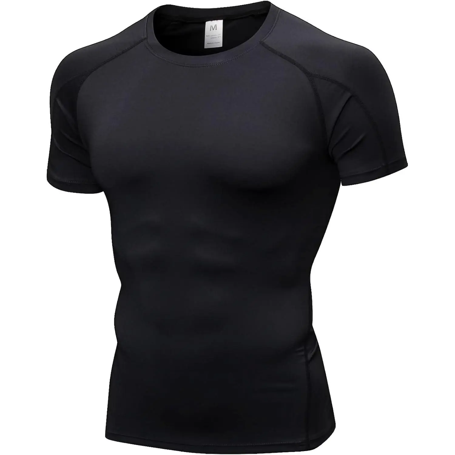 Men's Compression Short Sleeve Rash Guard - 4-Way Stretch Polyester Blend, Moisture Wicking, Quick Dry, Indoor/Outdoor Base Layer for Gym, Football, Baseball, Multi-Size Tight Fitted All-Season Top (L, Orange)
