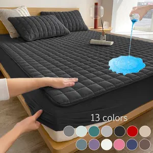 1 Piece Waterproof Mattress Protector, Fitted Sheet & Mattress Cover Set with Deep Pocket Breathable Mattress Pad Soft Noiseless Breathable Stain-Resistant Bed Cover, Machine Washable, Includes Pillowcases for Bedroom, Pets, Elderly, Hotels