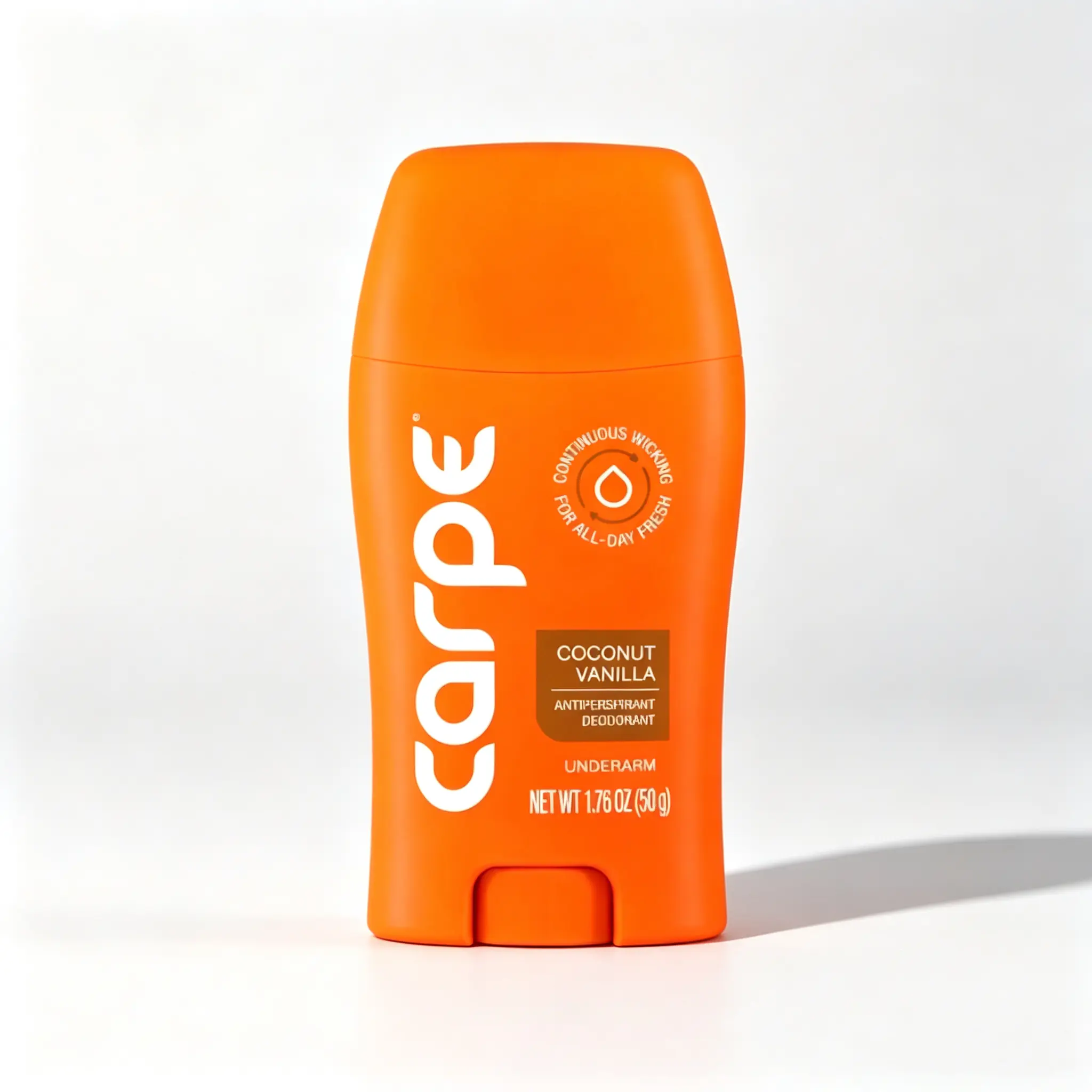 Carpe Antiperspirant Deodorant for Men and Women, Long-Lasting Sweat and Odor Protection, Quick-Drying Non-Greasy, Coconut Vanilla