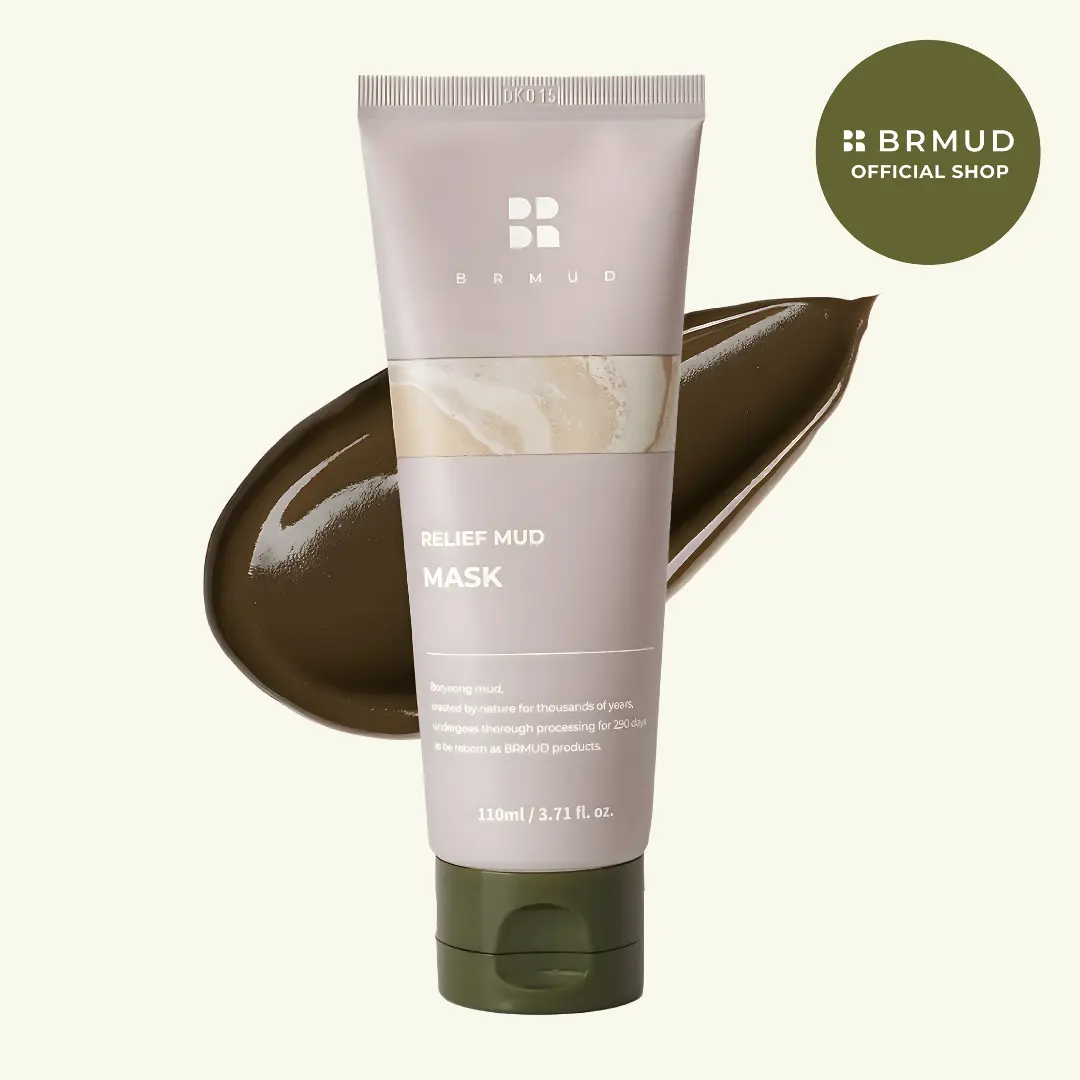 [Official BRMUD Partner] Relief Mud Mask - Face & Body Exfoliator Korean Clay Mask 3.71 fl oz | Celeb's Choice, 300,000ppm Boryeong Mud, Hydrating & Moisturizing Excess Sebum & Deep Pore Cleanser, Korean Skin Care