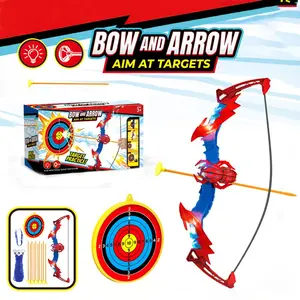 Cool Spider Theme Glowing Bow and Arrow Toy Set, Fun, Enhances Precision and Reaction Skills, Indoor Outdoor Play, Birthday Gift for Kids Aged 3+