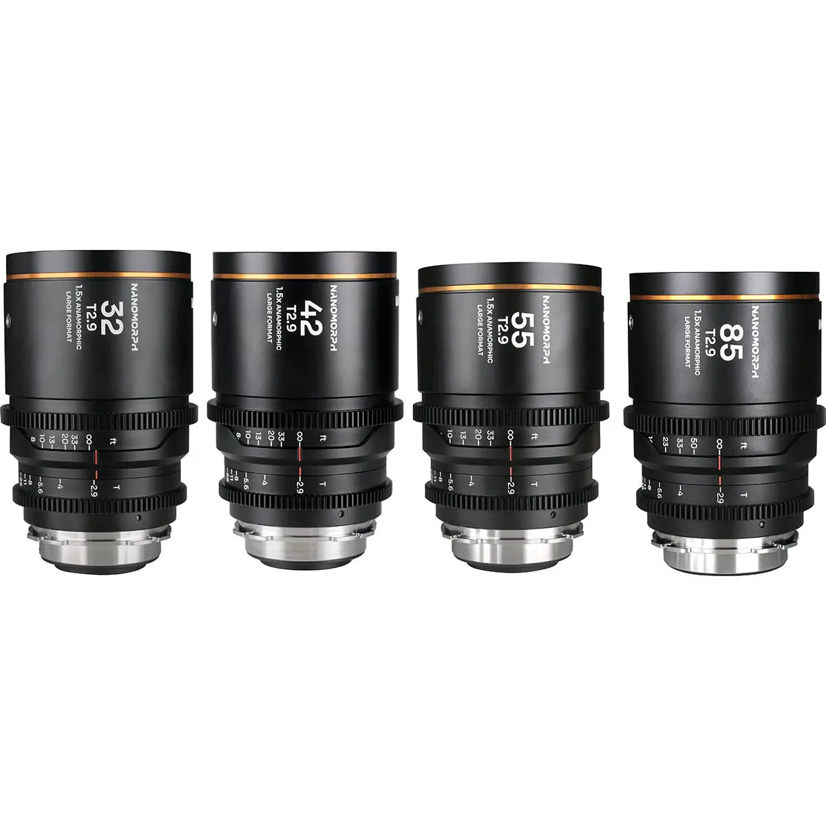 Venus Laowa Nanomorph LF 4-Lens Kit with 32mm, 42mm, 55mm, 85mm T2.9 Anamorphic Lens for PL Mount and Canon EF