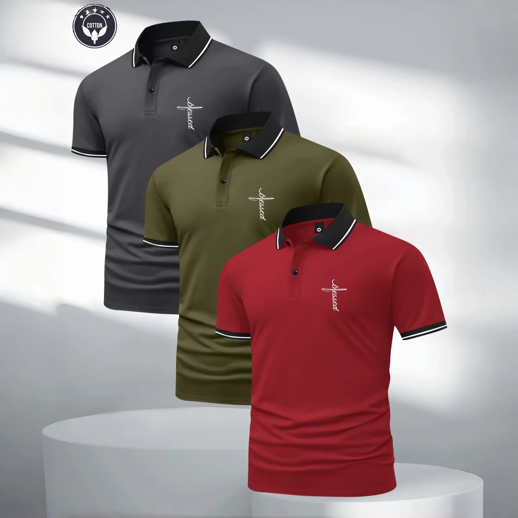 Red + Green + Dark Gray