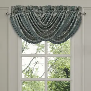 Renata Teal Waterfall Window Valance
