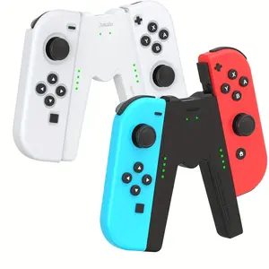 Portable Game Controller Charging Grip, 2 Counts V-shaped Joystick Design Game Controller Charging Handle, Console Accessories for Nintendo Switch Standard & OLED Edition