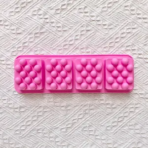 4 Grid Square Massage Bead Silicone Mold, 1 Count DIY Craft Candle & Soap Making Mold, Handmade Soap Mold, DIY Candle Making Supplies, Handmade Crafts, Candle Molds