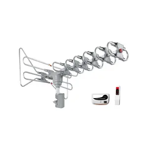 Audiobox ANT-500 360º Motorized Amplified HDTV Antenna - Digital TV Ready with Remote Control, 120 Mile Range, Full Band DTV/VHF/UHF Receiver - Supports 1080p 1080i 720p