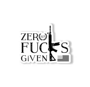 Zero Given Die Cut Sticker – Bold Black White Attitude Quote Vinyl Decal for Car, Water Bottle, Laptop, iPad, Phone & Door Decor