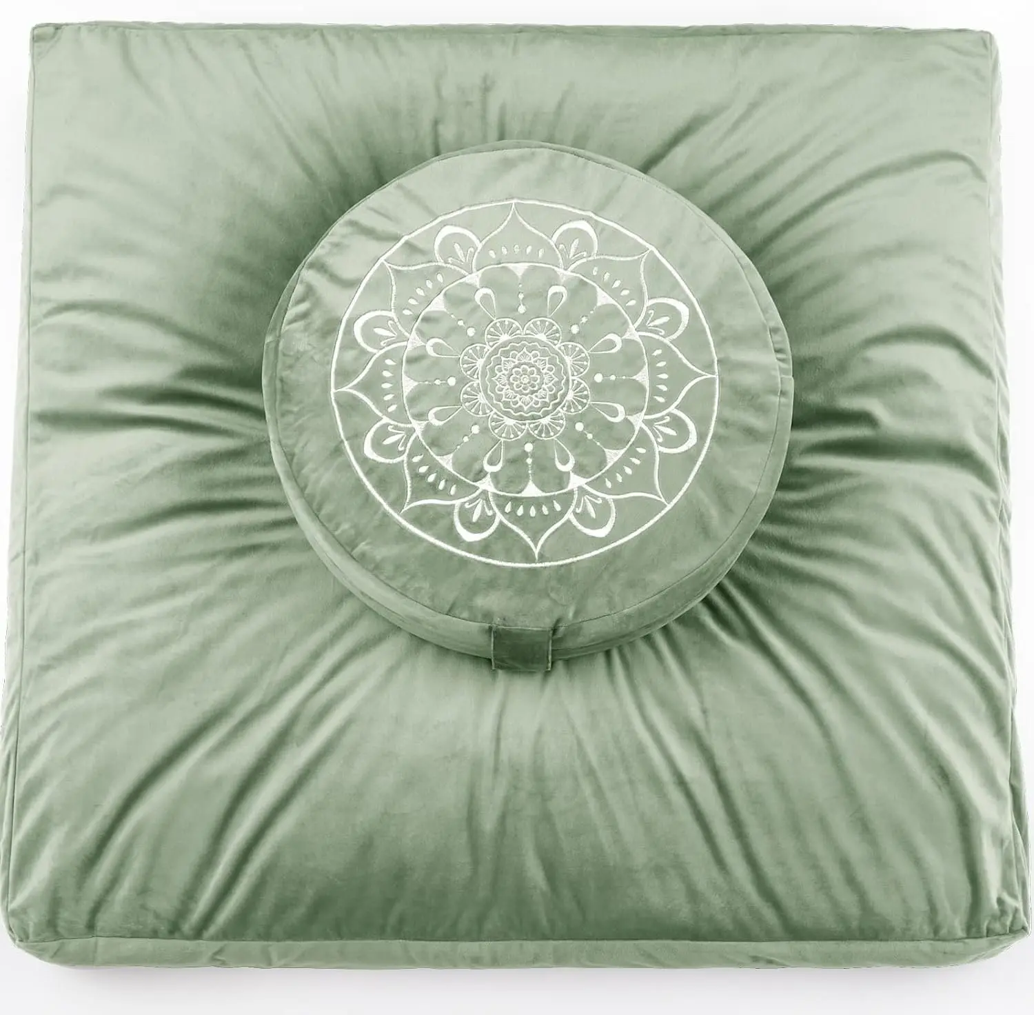 Meditation Cushion - Large  Zafu Floor Pillow for Adults and Women - Comfortable Yoga Pillow with Traditional Tibetan Buckwheat Filling for Meditation and Relaxation