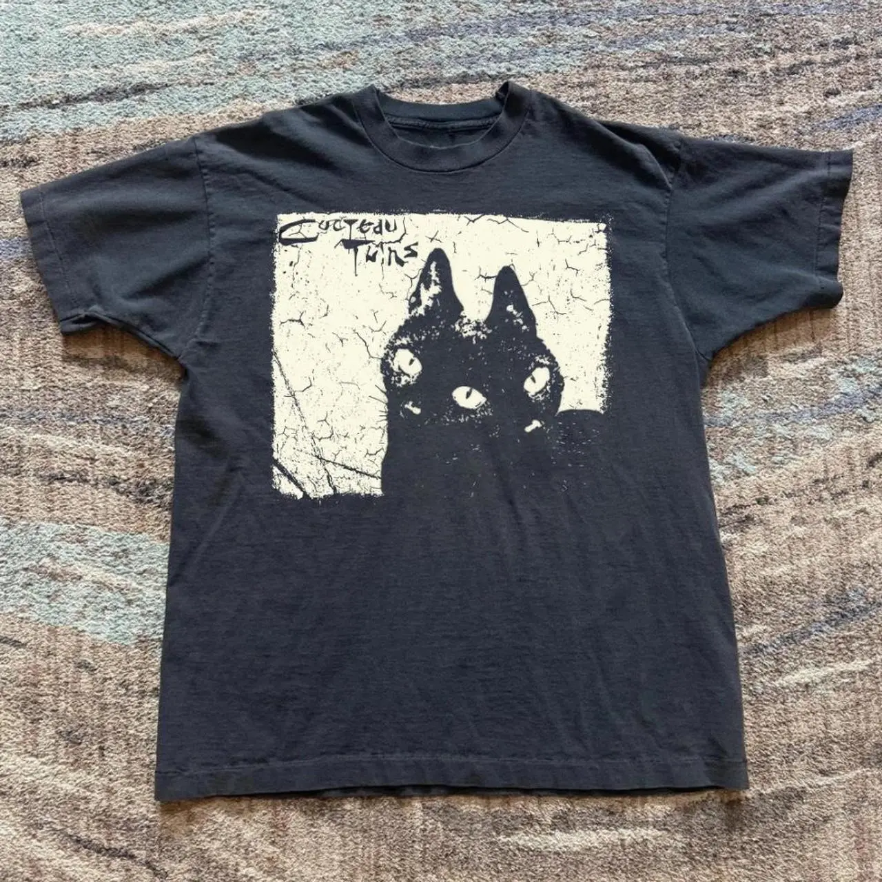 Corteau Twins black graphic tee T-shirt Cotton Fabric Top