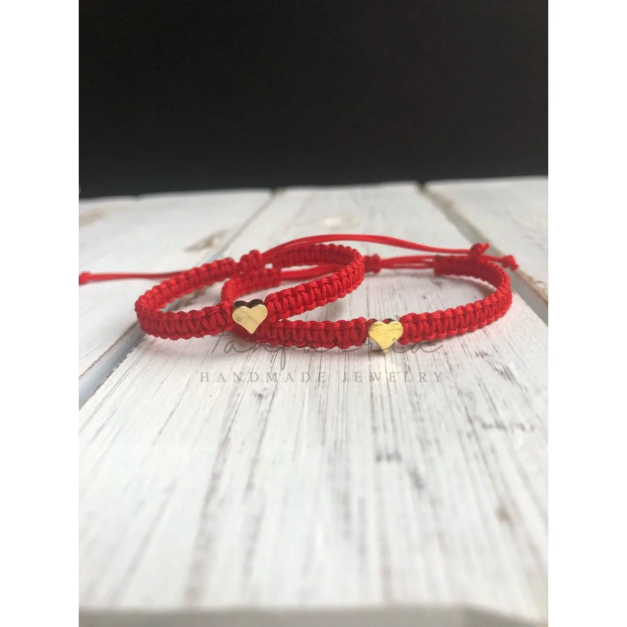 Mommy and me bracelets, Red Heart bracelets, Waterproof Matching Bracelets Boho Style Jewelry Adjustable Beaded Design