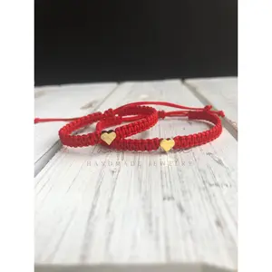 Mommy and me bracelets, Red Heart bracelets, Waterproof Matching Bracelets Boho Style Jewelry Adjustable Beaded Design