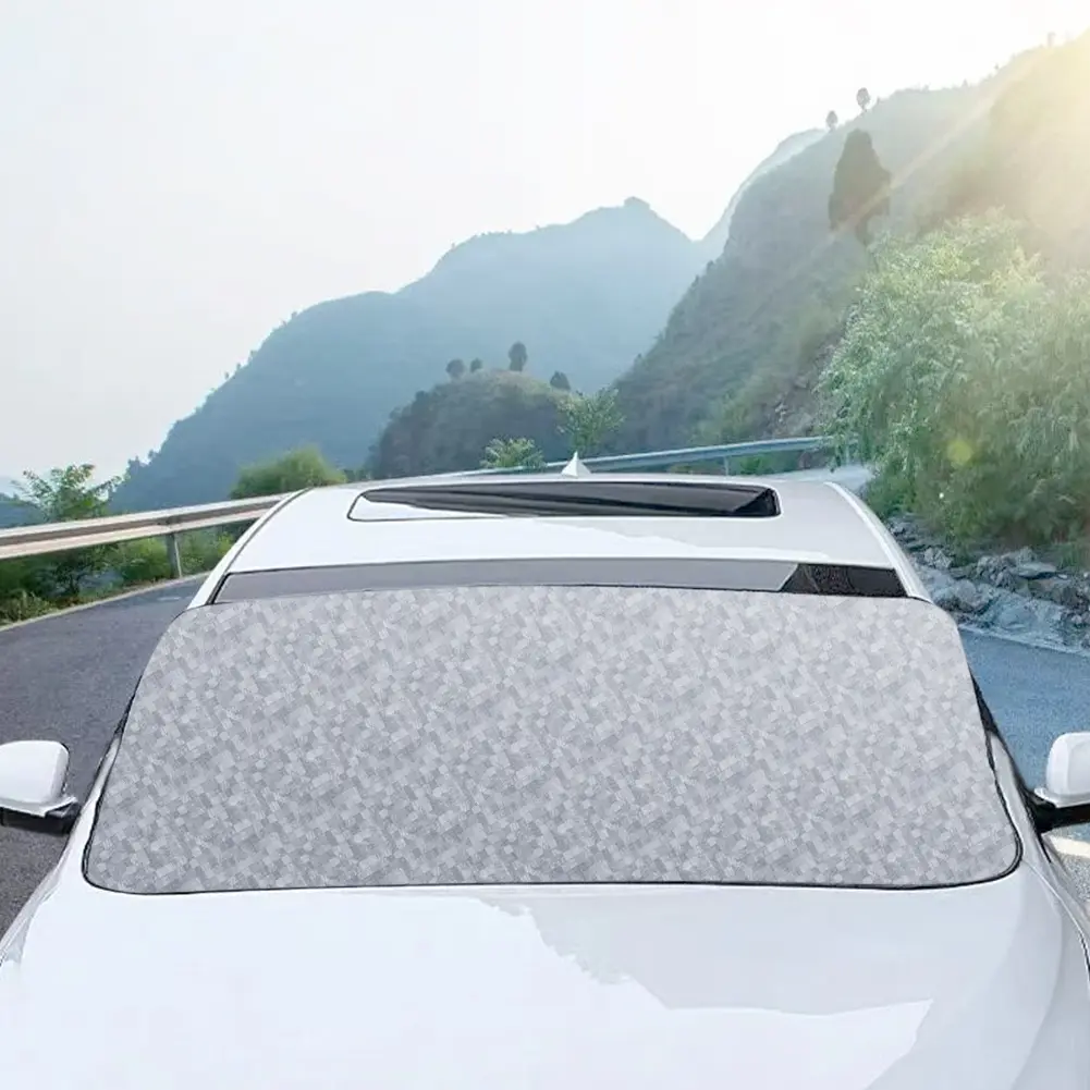 Automotive Windshield Sunshades - 4-Layer Thickened Aluminium Film Cover, 99% UV & Heat Blocking, Windproof Foldable Scratch-Free All Weather Dual Use Protector for Cars, SUVs