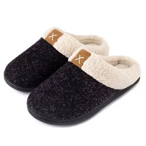 RockDove Women's Collar Memory Foam Slide Slipper, Size 11-12 US Women, Purple