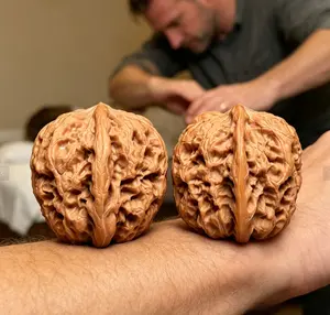 Gentle Hand Massage Balls - Luxury Handcrafted Natural Grain, Targeted Acupressure Therapy for Stress Relief, Household Wellness Accessory for Body Care
