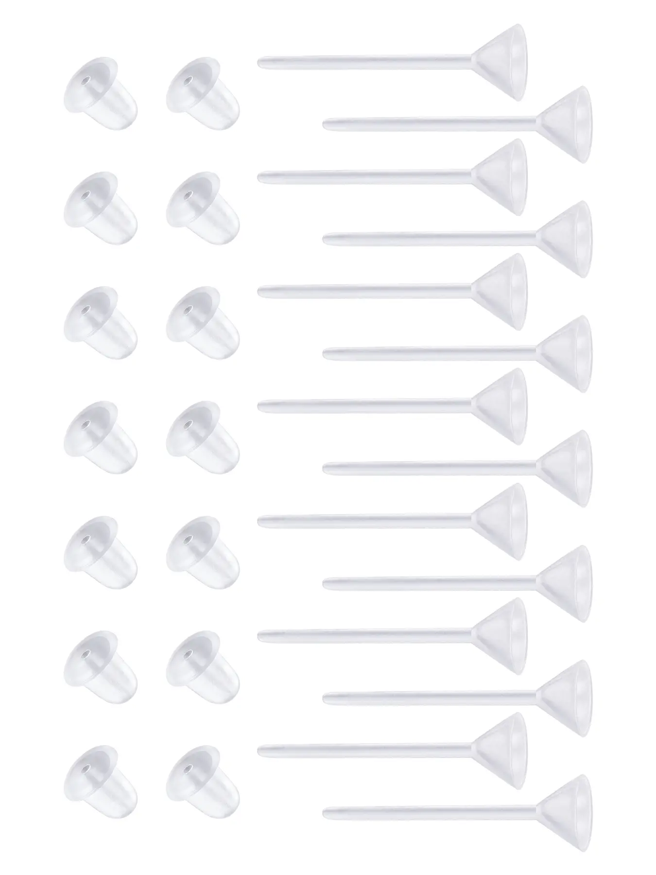 Clear Earrings for Sports and Work, 3mm Plastic Earrings for Sensitive Ears, Pretty Studs, Ear Piercing Retainers Invisible Clear Stud for Comfort and Style, Hypoallergenic Post Earrings, Lightweight Earring