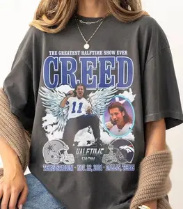 Creed Shirt, The Greatest Halftime Show Ever Creed Shirt,2024 Music Concert Tee, Graphic Sweatshirt, Gift For Fan, Football Shirt Casual Cotton