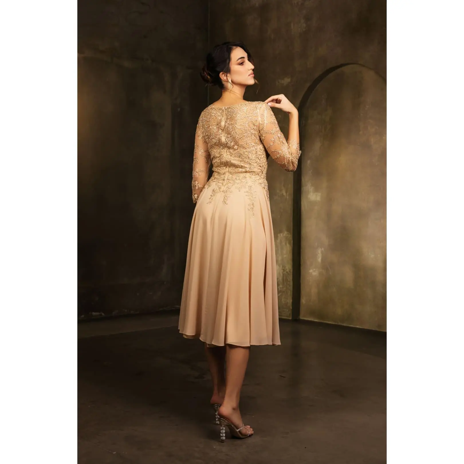 v neck a line cocktail dress Wedding Guest Dress With Pockets | Lace Bodice Dress for Women
