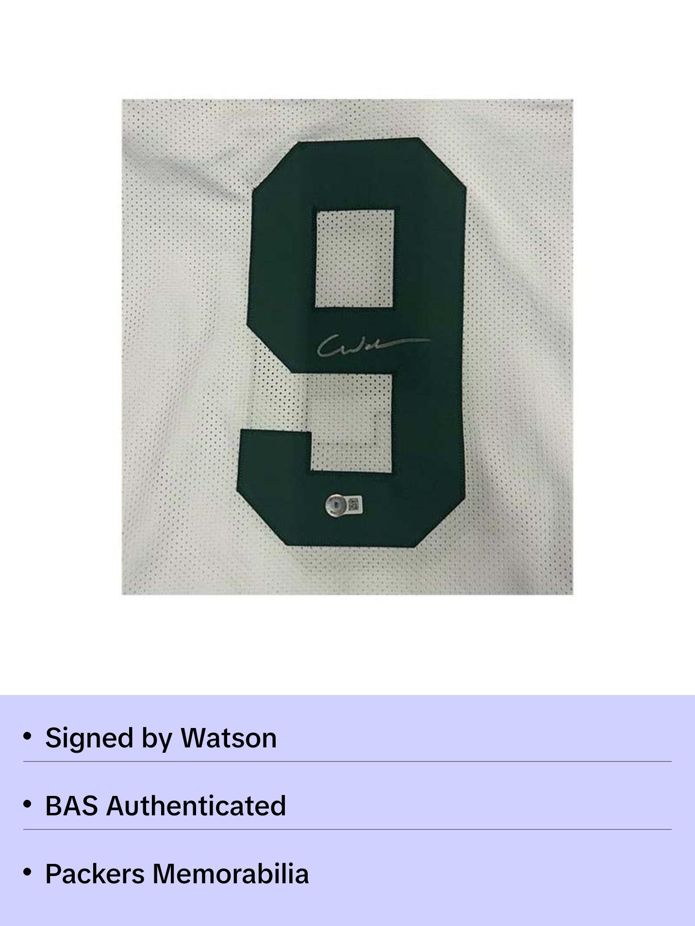 Christian Watson Signed Custom White Football Jersey (Beckett)