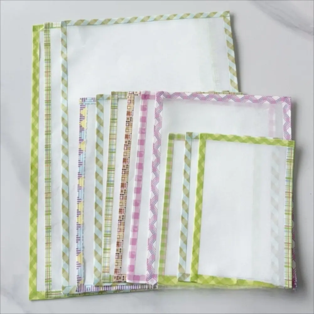 DIY Perler Beads Crafting Tool - Handmade Edge-Stitched Baking Cloth, Transparent Heat-Resistant Iron-On Plastic PE Paper, 15x10cm/20x15cm/30x20cm, All Seasons for DIY Perler Beads Projects