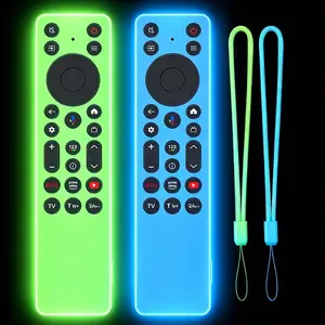 2PACK  Cover for  RC923A FMB1 / RC813A FMB1 2025 QM6K QM7K TV Remote,  Case Glow in Dark - Blue+Green