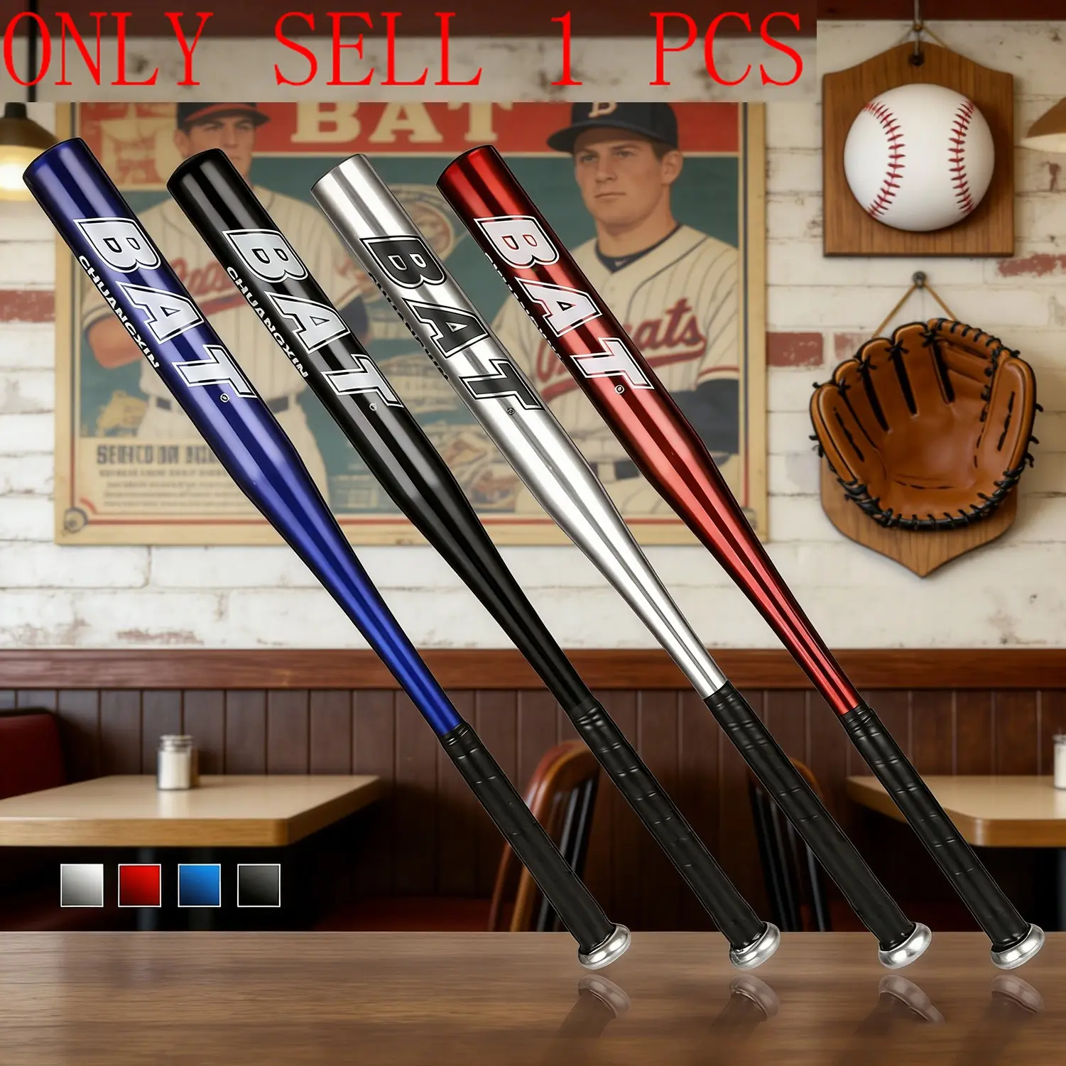 Thickened Full Aluminum Baseball Training Bat, 50.8cm High Hardness Lightweight Durable Design, Ideal for Kids, Teens, Adults Outdoor Training Sport, Baseball Bats, Training Equipment
