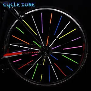 Bicycle Wheel Rim Spoke Mount Clip, 12pcs Bicycle Wheel Rim Spoke Mount Clip, Reflective Light Strip, Cycling Accessories, Bicycle Parts