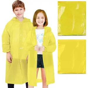 2-3 Pack Rain Ponchos for ,  Raincoats for Boys Girls with Hood and Sleeves,  Rain Jackets